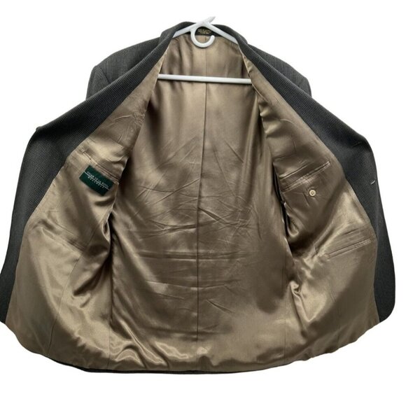 Oscar de la Renta Men’s Wool Houndstooth Blazer Sports Coat - 40R - Green - Picture 2 of 14